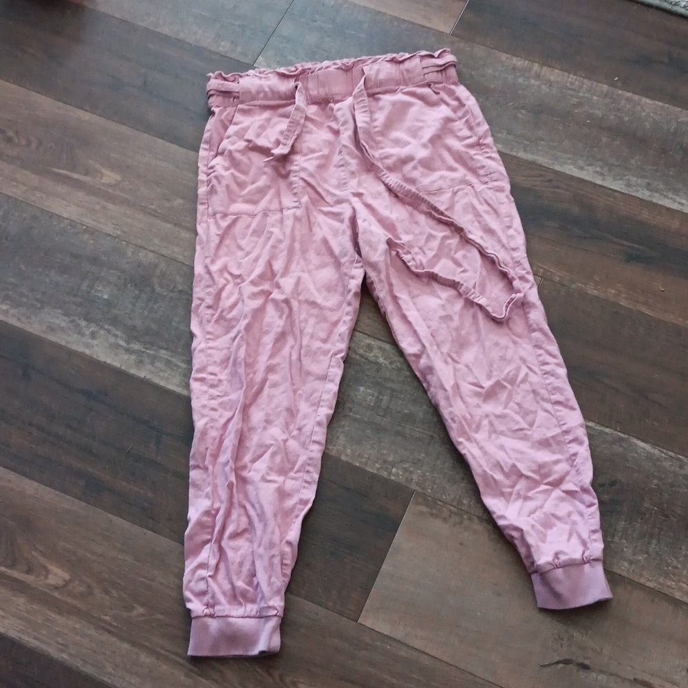 Linen blend‎ paper bag pants